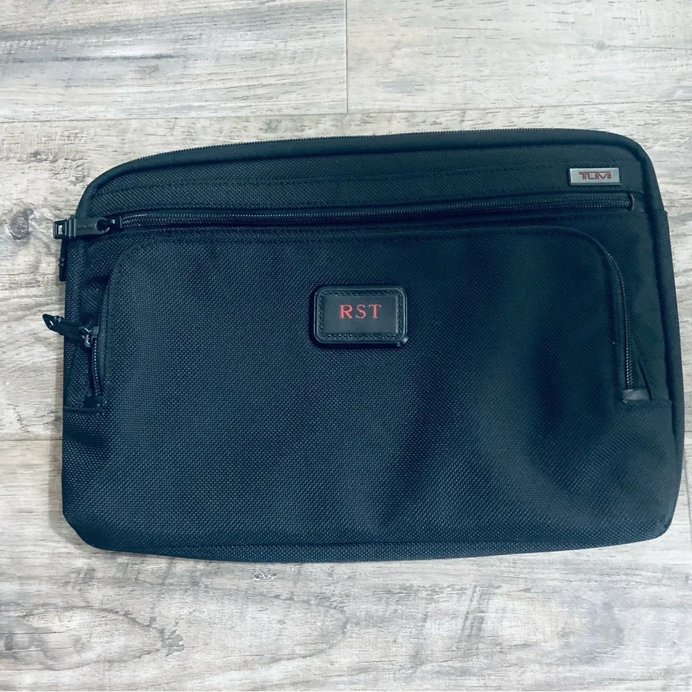 Tumi Black Laptop Bag with Zipper Closure